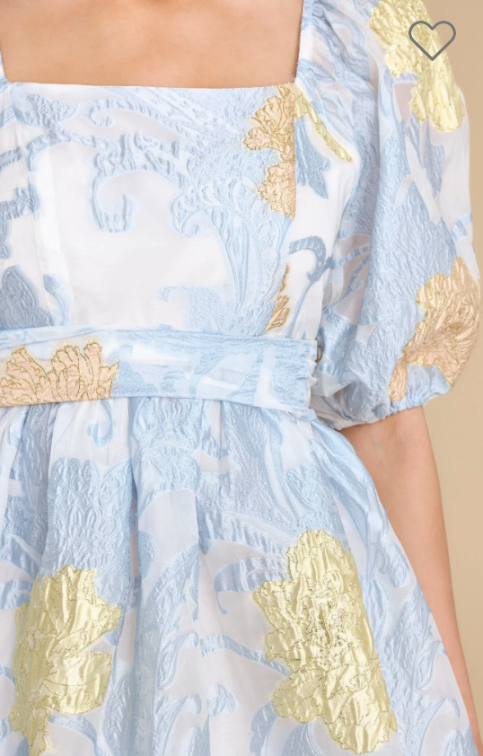 Beautiful And Free Print Dress - Sky Blue