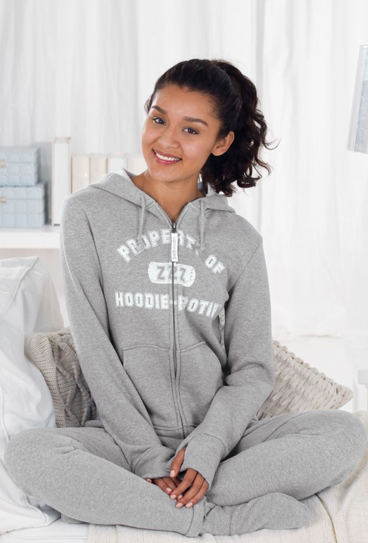 Hoodie-Footie Onesie - Grey