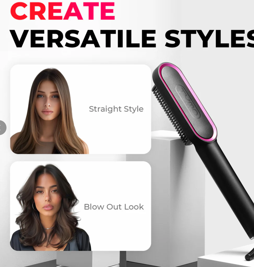 Hair Straightening Comb - Black