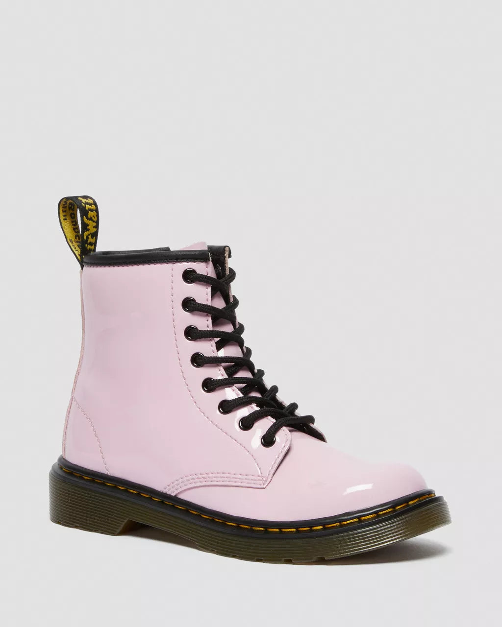 Junior 1460 Patent Leather Lace Up Boots - Pink