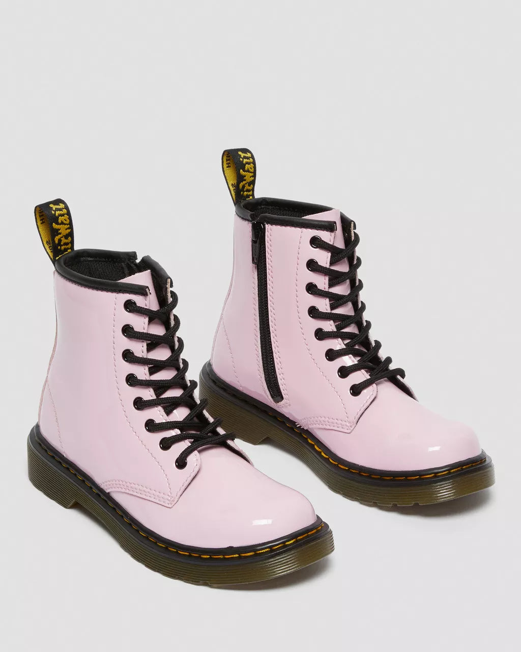 Junior 1460 Patent Leather Lace Up Boots - Pink