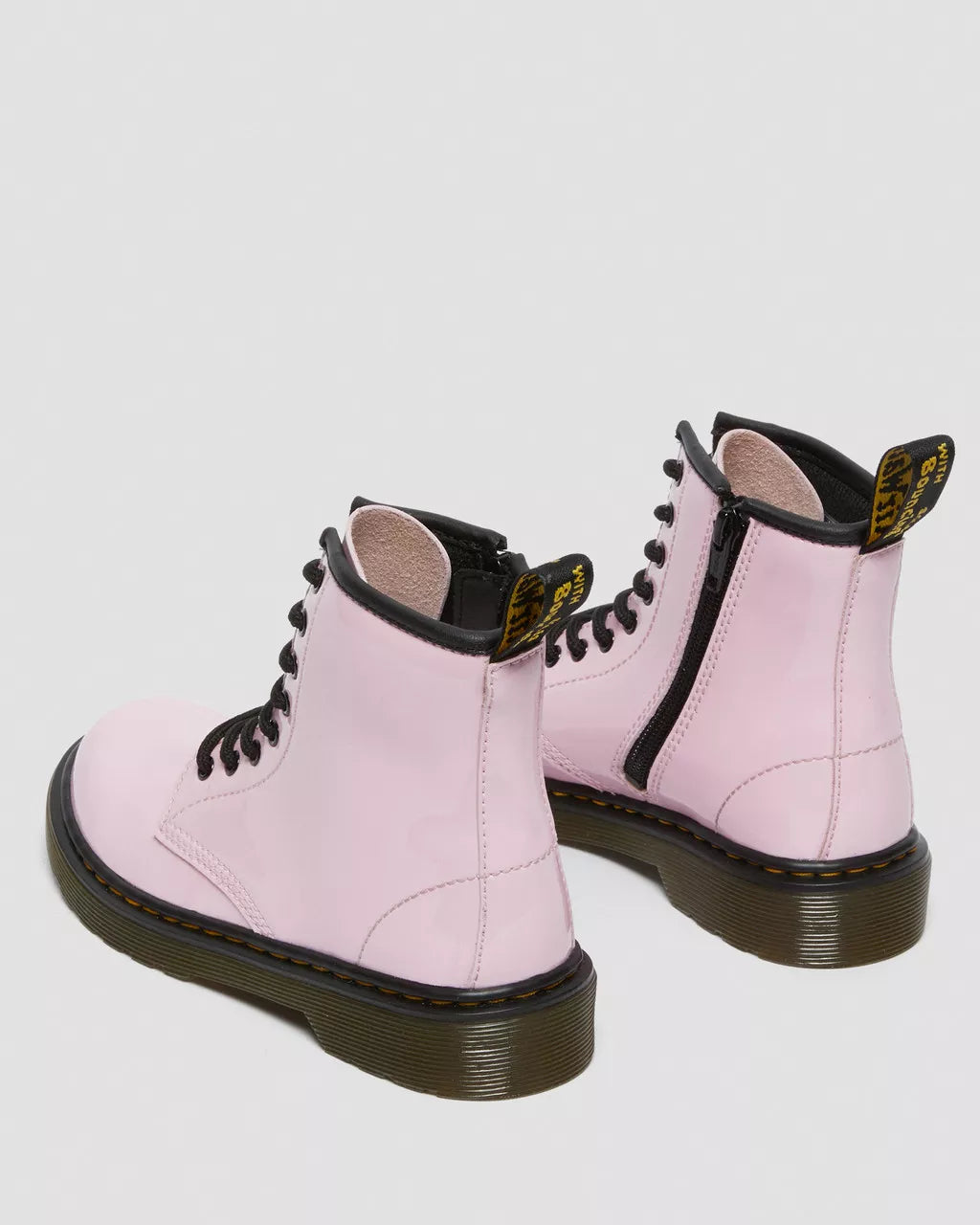 Junior 1460 Patent Leather Lace Up Boots - Pink