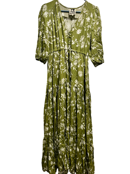 Floral Maxi Dress - Green