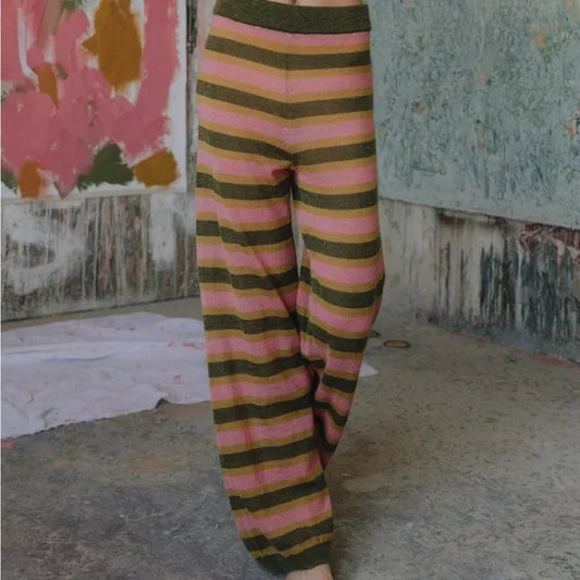 Striped Knit Pants in Boquet