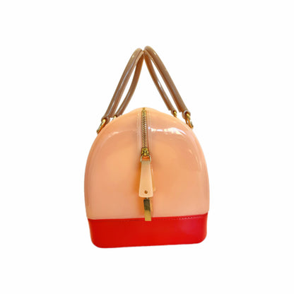 Candy PVC Hand Bag - Two-Tone Pink