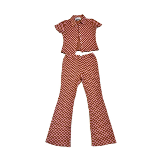 Checkered Knit Set - Pink