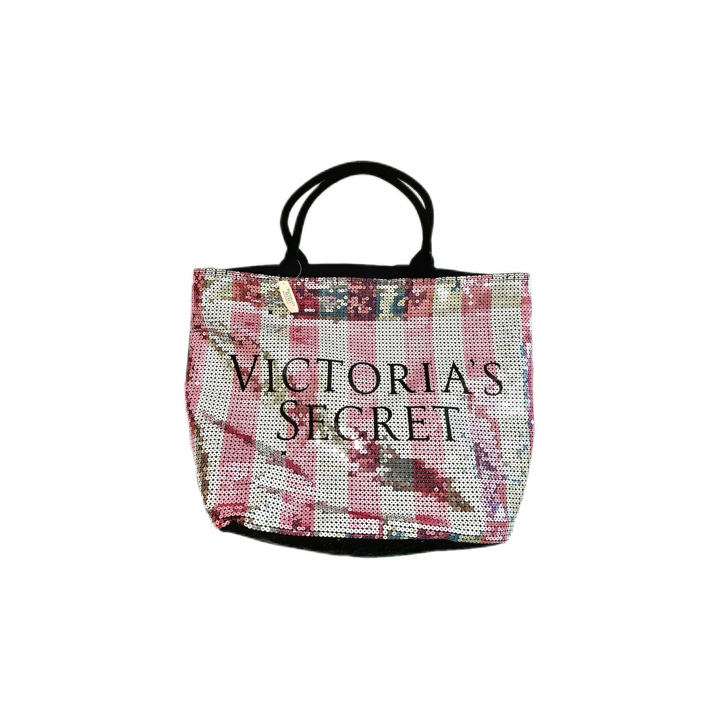 Limited Edition Sequin Large Tote Bag - Pink & White Stripe