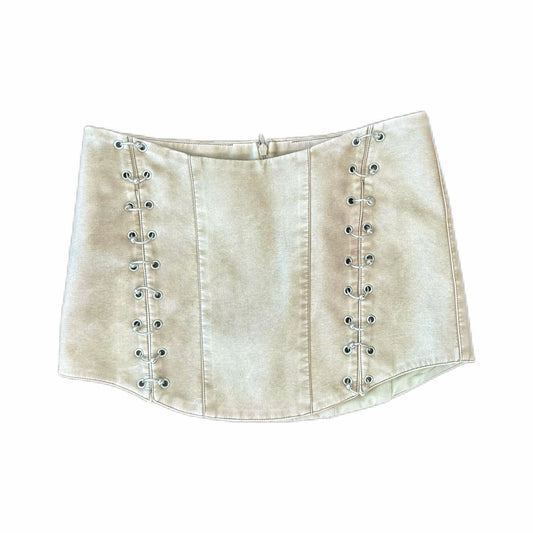 Ringed Mini Skirt - Beige