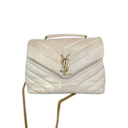 Loulou Small In Quilted Leather - Blanc Vintage