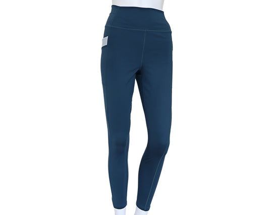 High-Rise Criss-Cross Pocket Leggings - Blue - Medium
