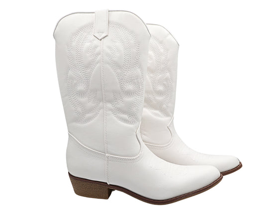 Gaucho Western Boots - White - 7.5