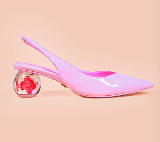 Court Me Slingback Kitten Heels - Pink