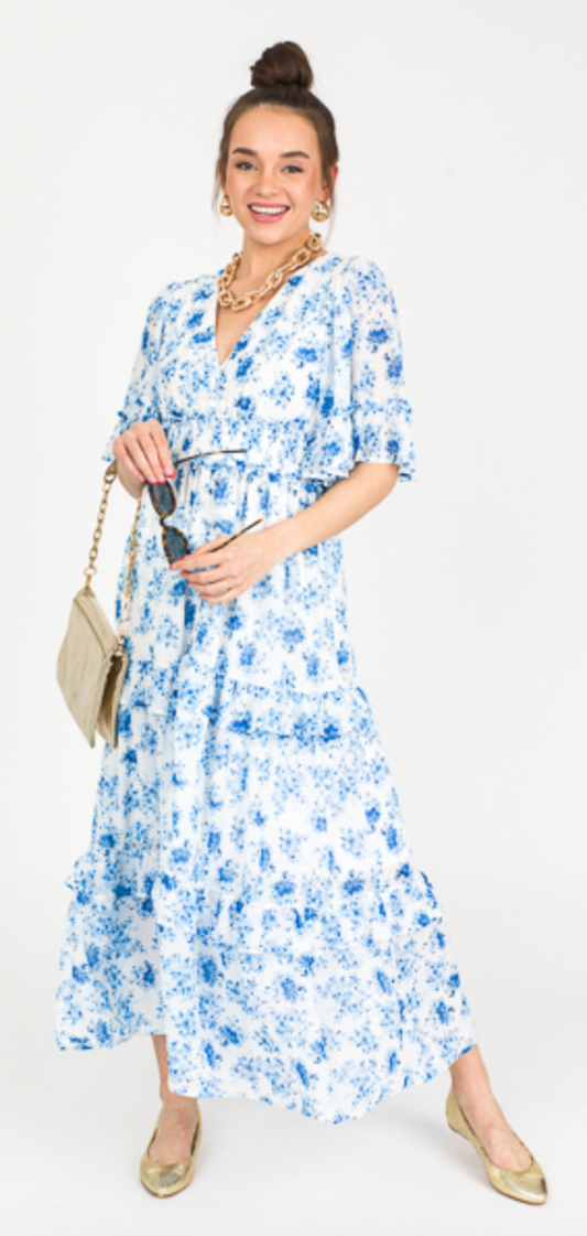 Cadence Floral Maxi - Blue