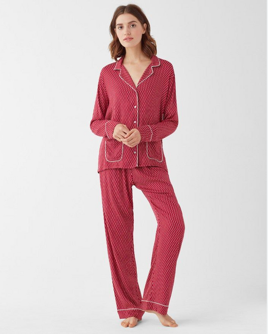 Woven Pajama Set - Red