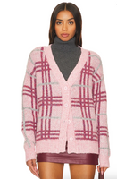 Damia Plaid Cardigan - Pink