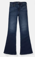 Flared High Rise Blue Jeans - Dark Denim