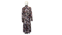 Floral Midi Button-Up Dress - Purple Floral