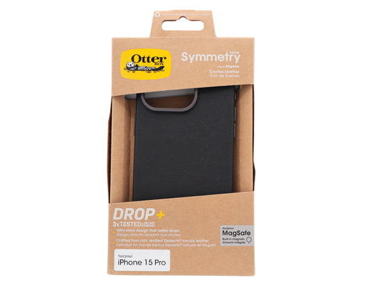 iPhone 15 Pro Cactus Leather Case - Black
