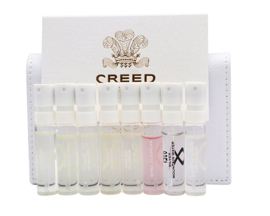 Women's Leather Sample Wallet - White - 8 Fragrance Samples