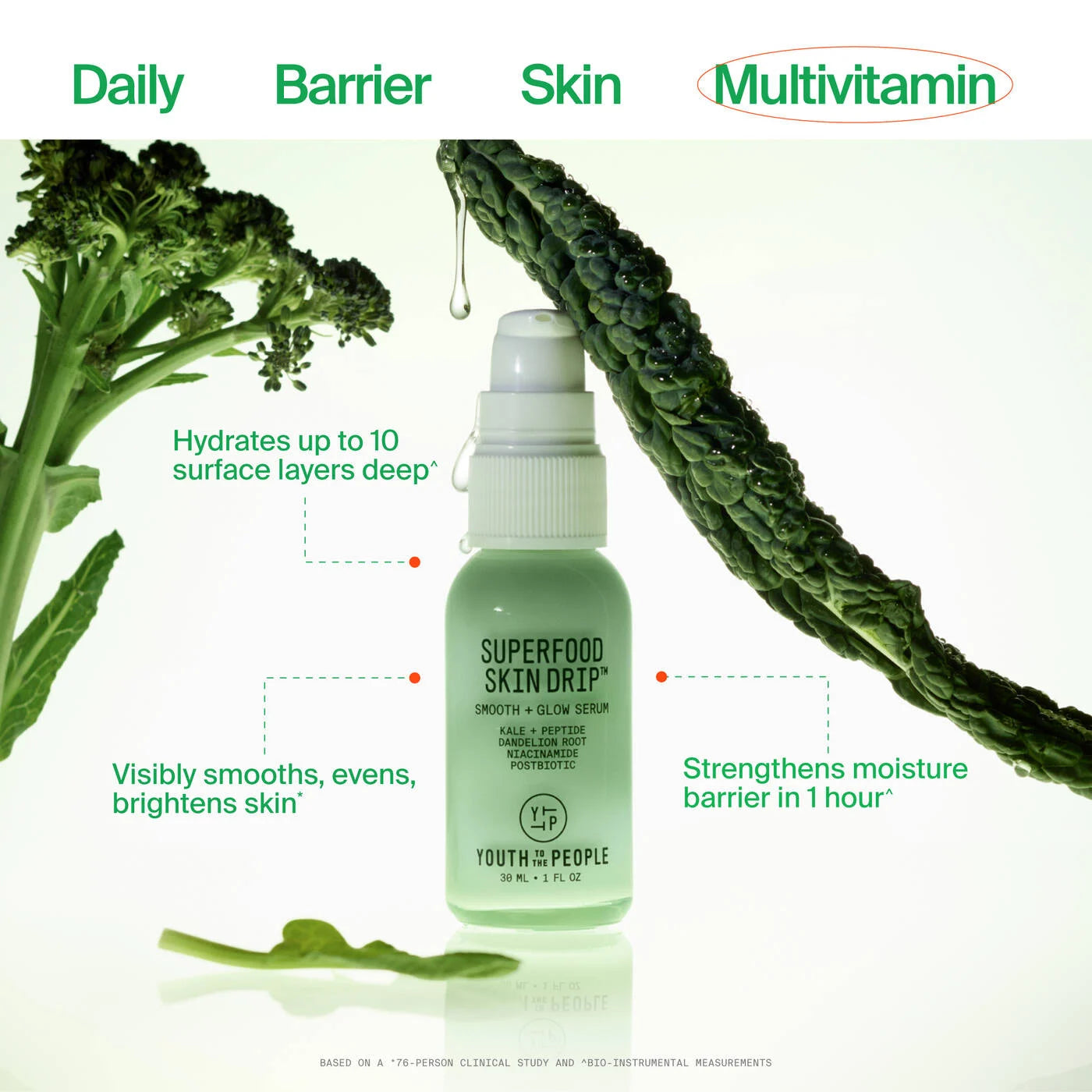 Superfood Skin Drip Smooth + Glow Barrier Serum - 1 fl oz