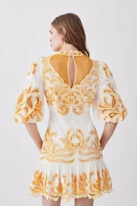 Cutwork Embroidered Woven Mini Dress