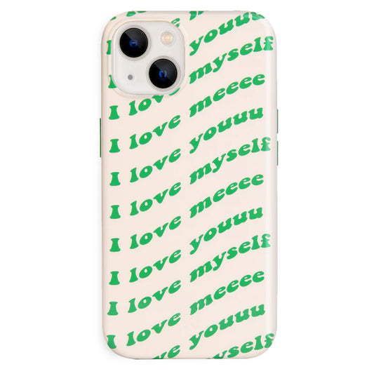 I Love Youuu iPhone Case - White/Green