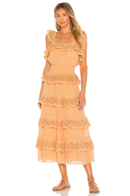 Julian Dress - Cantaloupe Orange