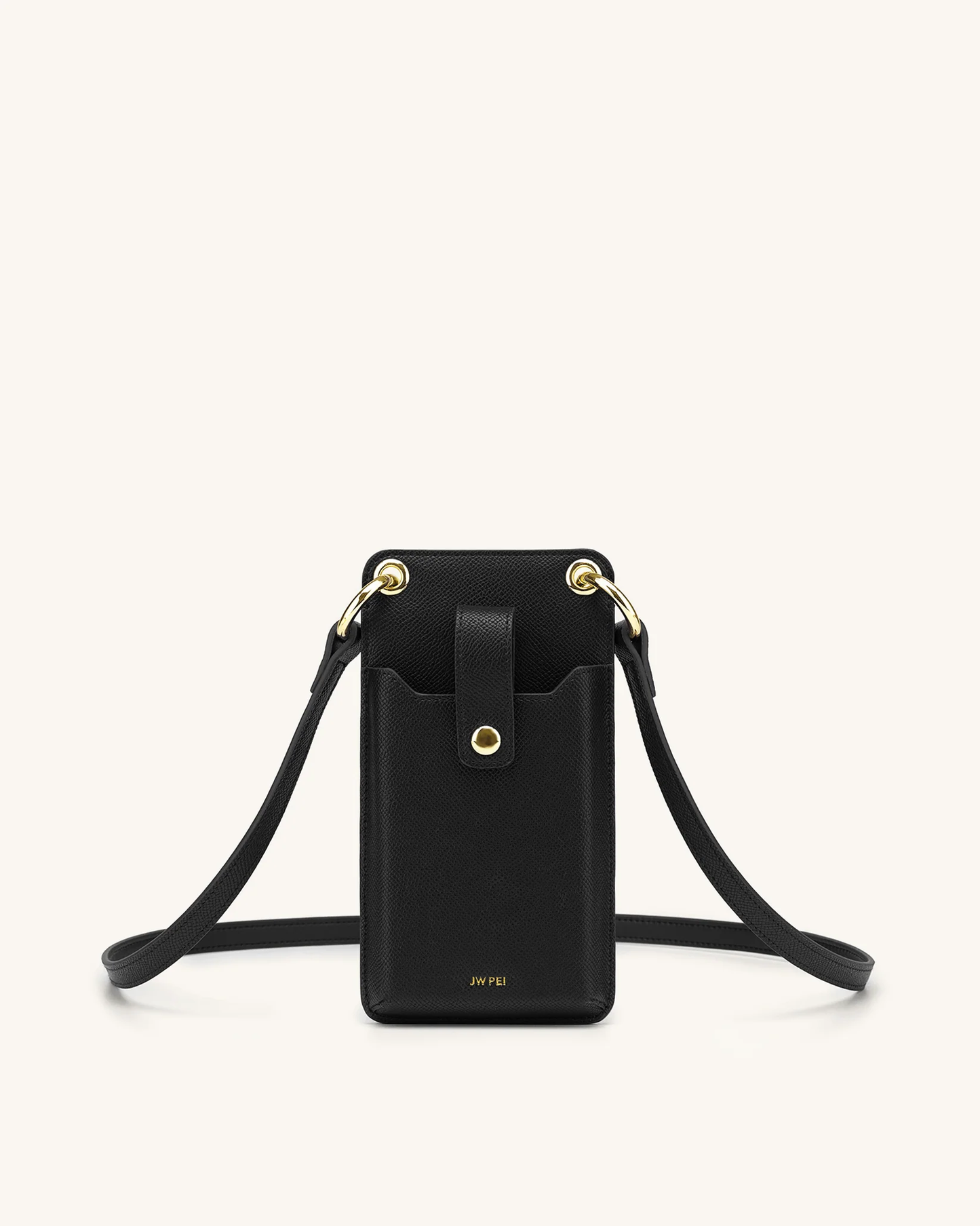 Quinn Phone Bag Grained Vegan Leather - Black