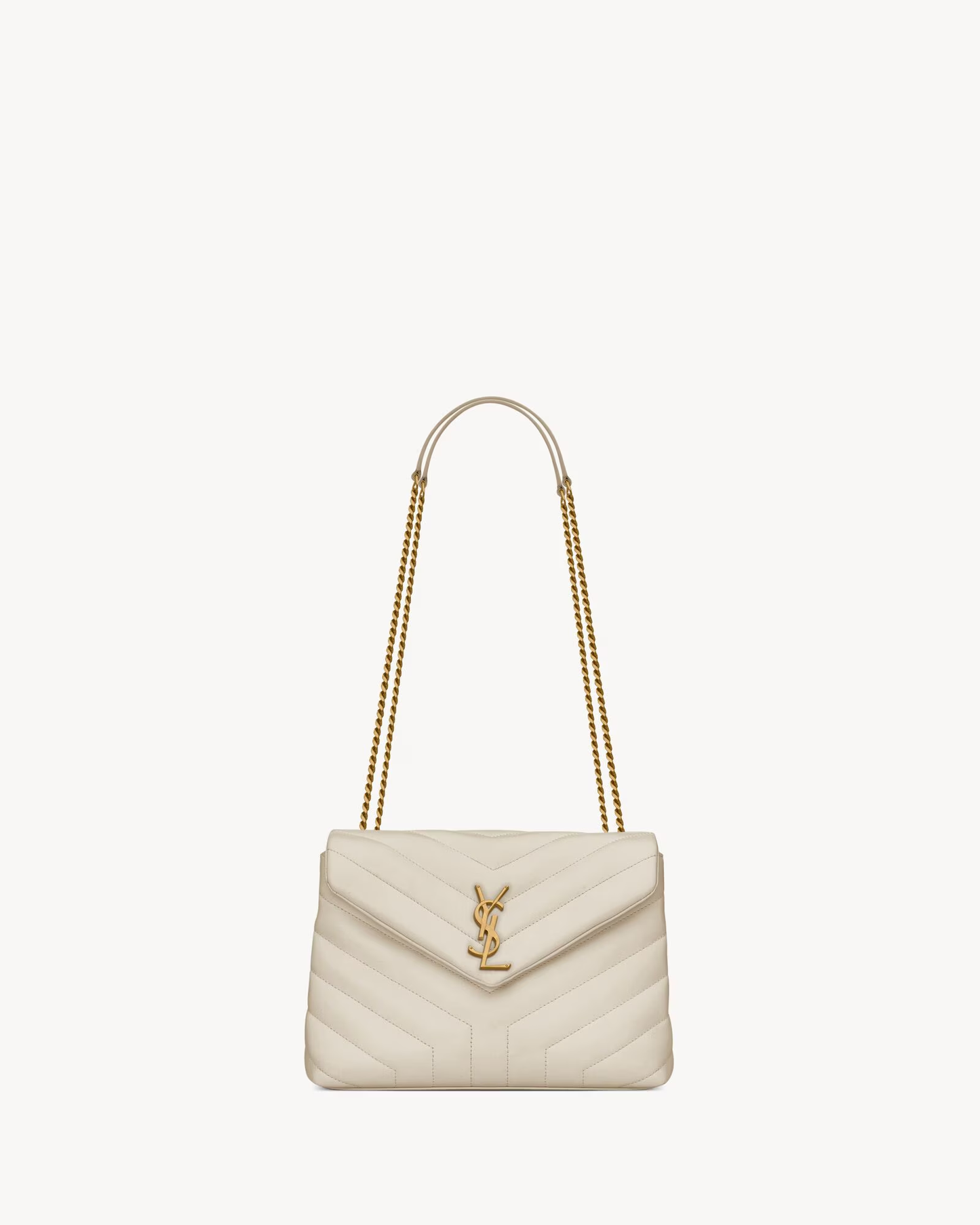 Loulou Small In Quilted Leather - Blanc Vintage