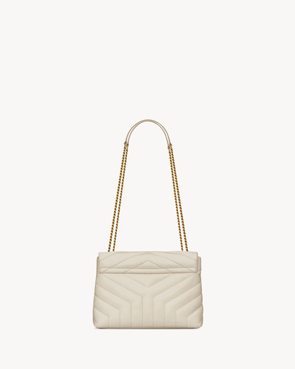 Loulou Small In Quilted Leather - Blanc Vintage