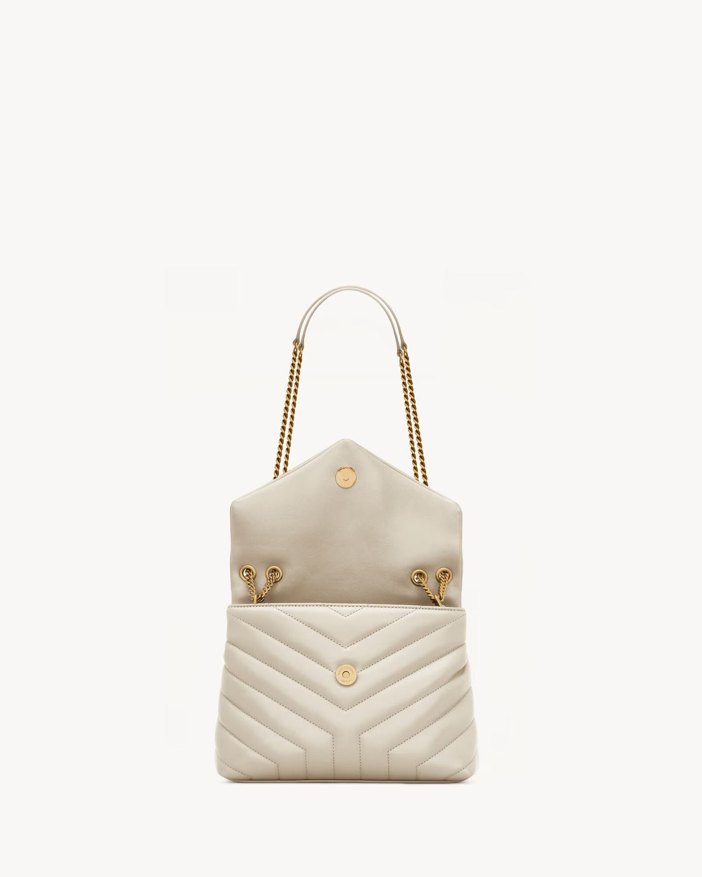 Loulou Small In Quilted Leather - Blanc Vintage