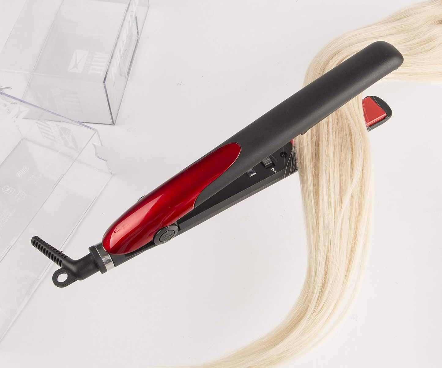 Ceramic Flat Iron Hair Straightener and Mini Hair Straightener - Black & Red