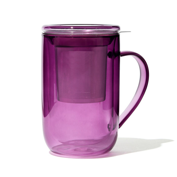 Double Walled Glass Nordic Mug - Plum Purple