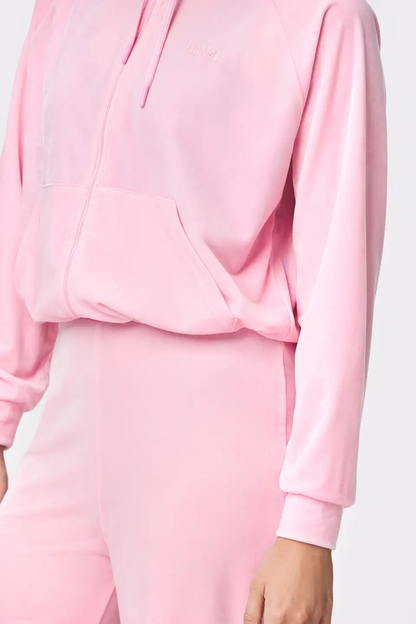 Velvet Zip Hoodie - Pink