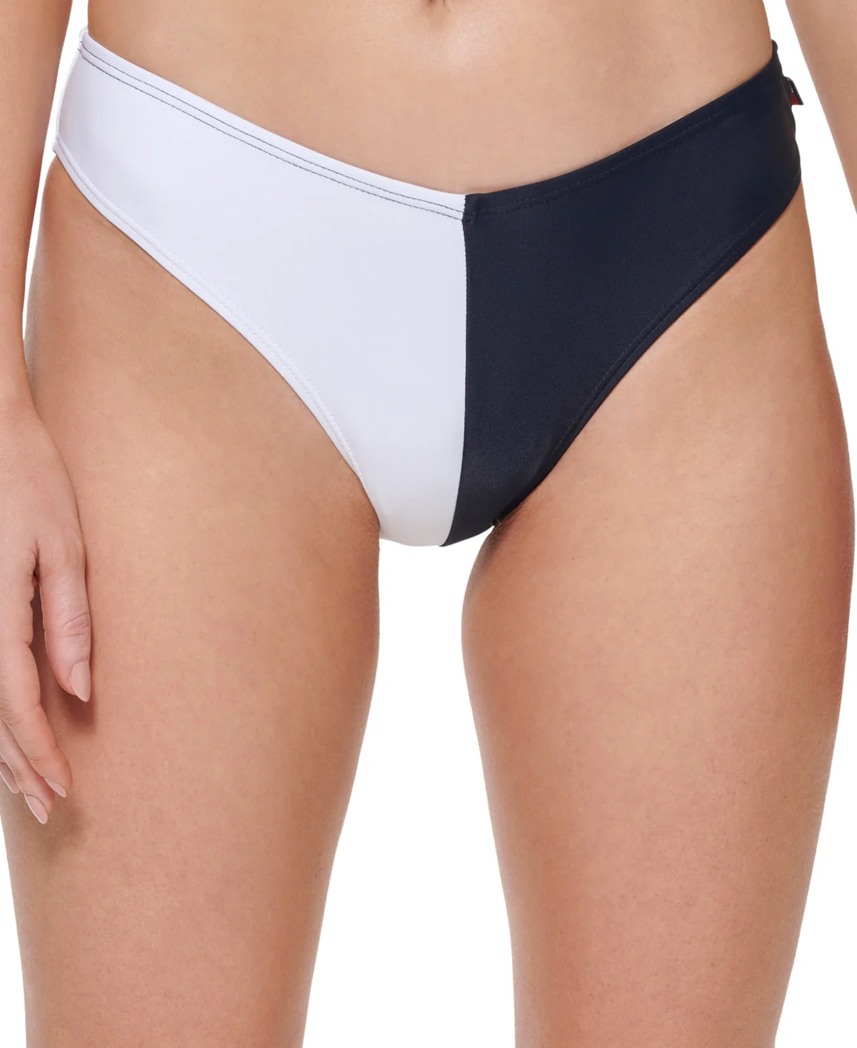 V-cut Bikini Swim Bottom - Black and White