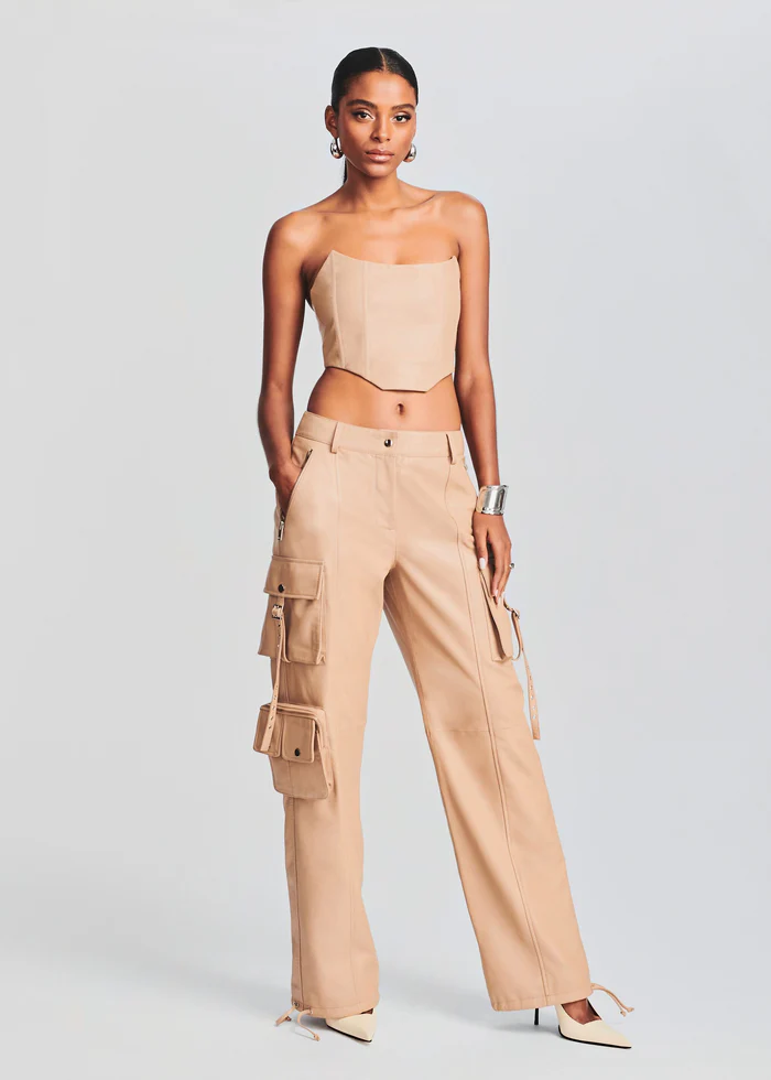 Honey Leather Pant - Tannin