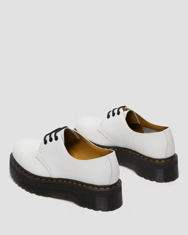 1461 Quad Smooth Leather Platform Shoes - White