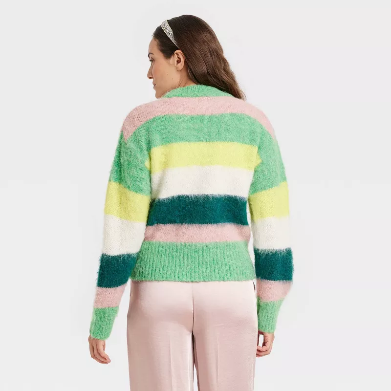 Crewneck Brushed Pullover Sweater - Multicolor