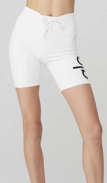 Yogi Lace Up Biker Short - Bright White