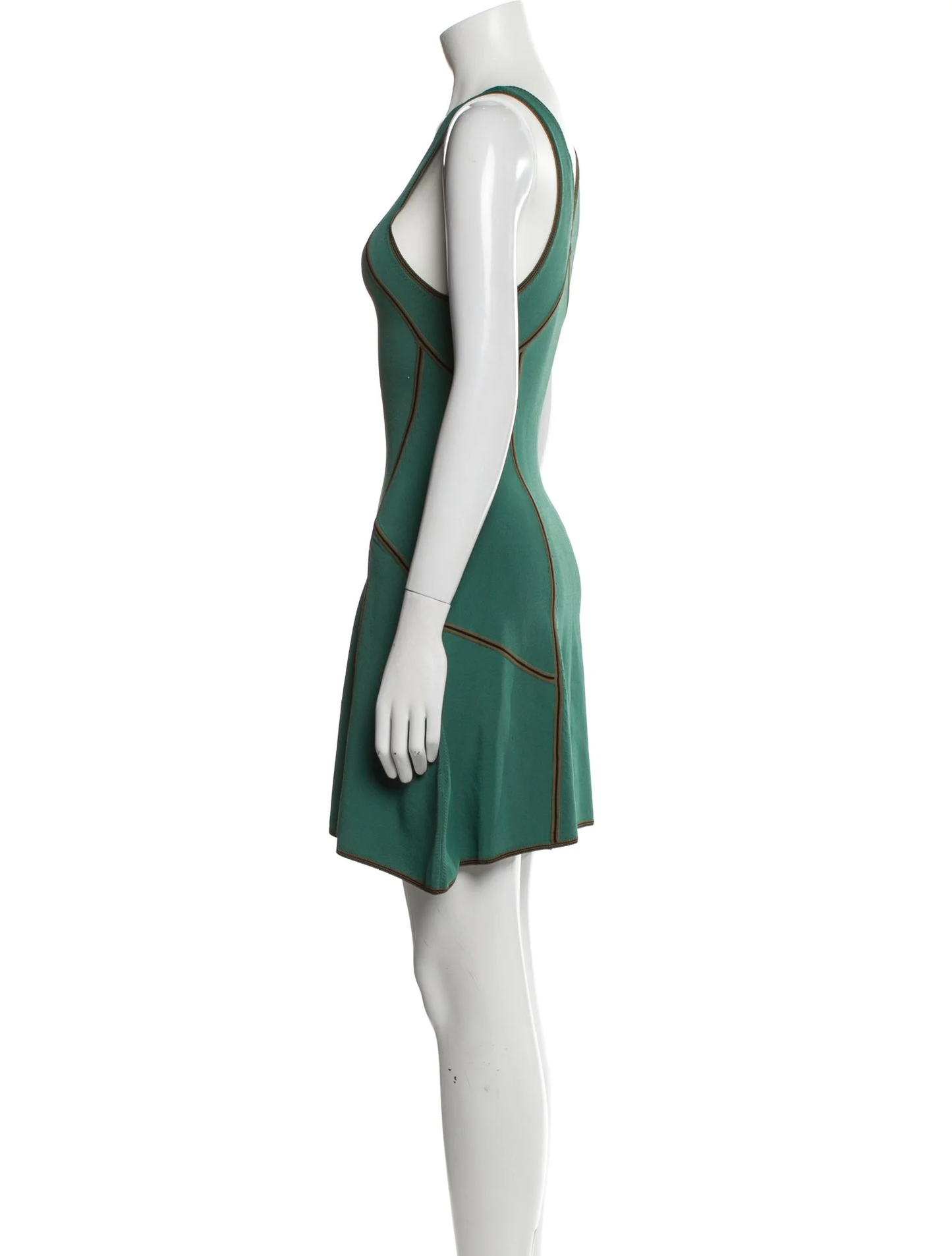 Scoop Neck Mini Dress - Green