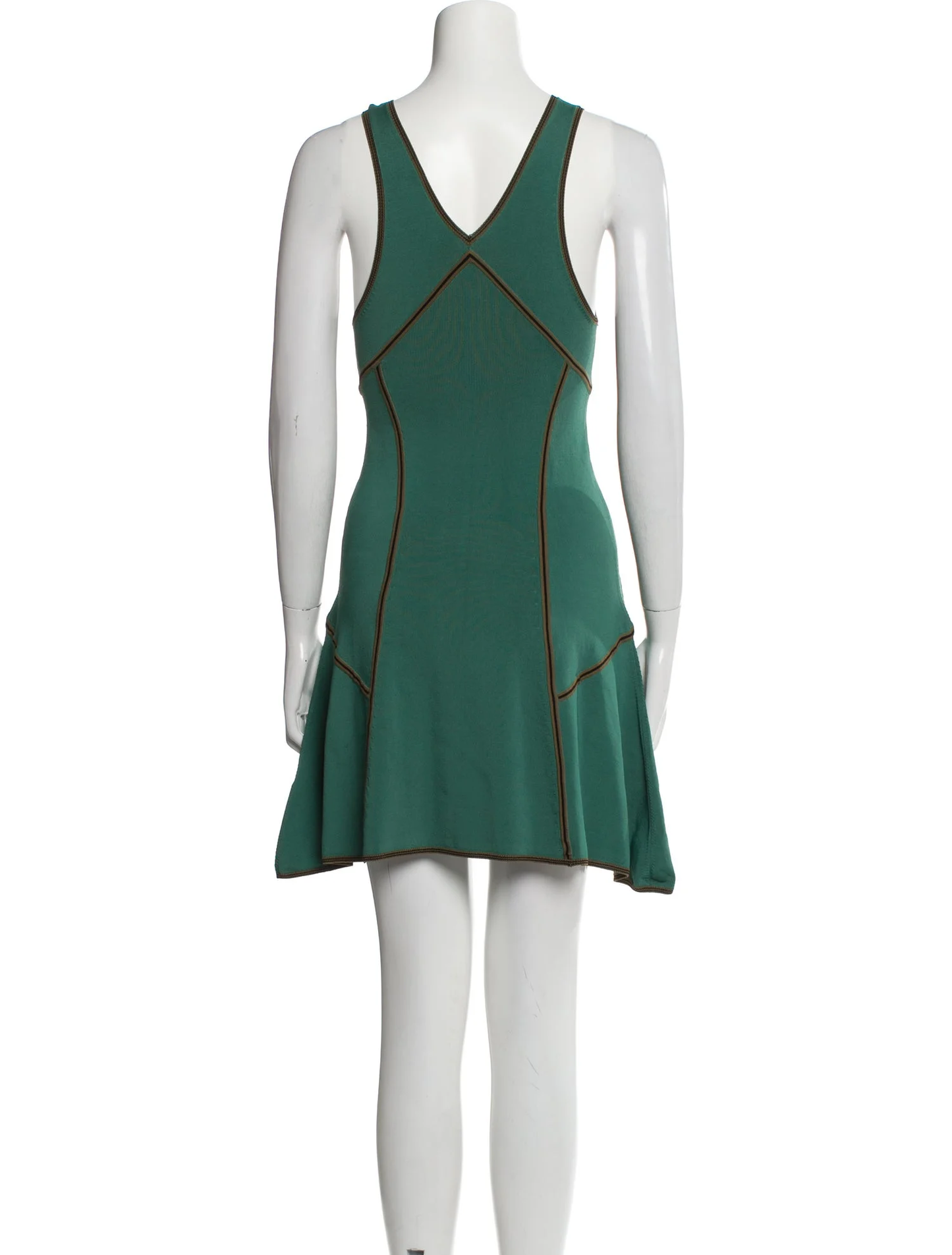 Scoop Neck Mini Dress - Green