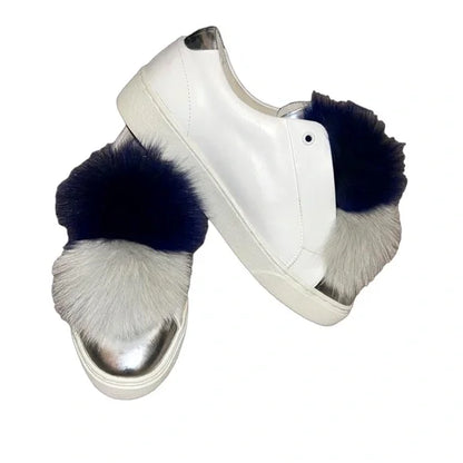 Pom Pom Platform Slip On Sneakers - White