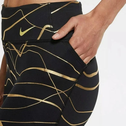 Icon Clash Fast Running Tights - Black & Gold