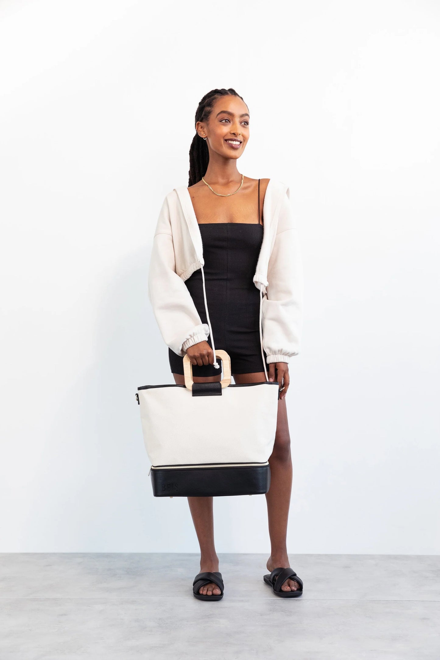 Resort Tote - Cream/Black